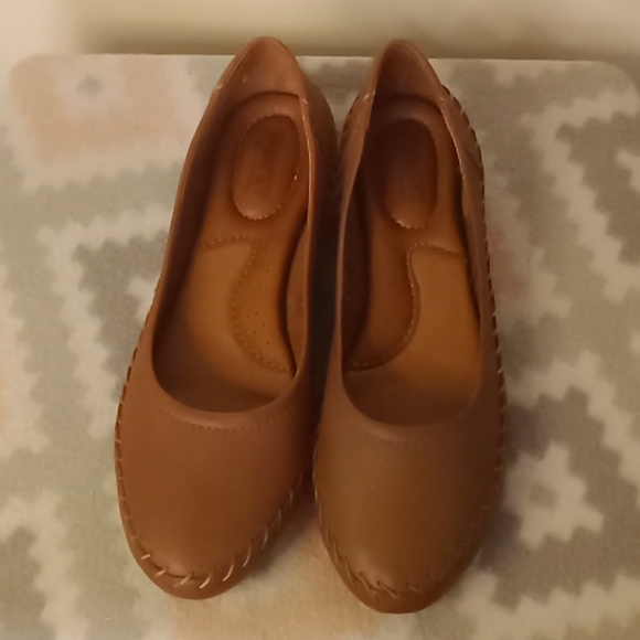 Born Brown Leather Ballet Flats Sz 8.5 - Picture 2 of 6